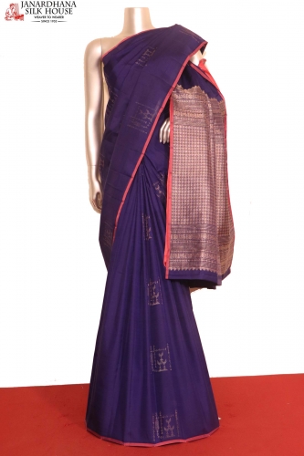 Copper Silver Kanchipuram Silk Saree